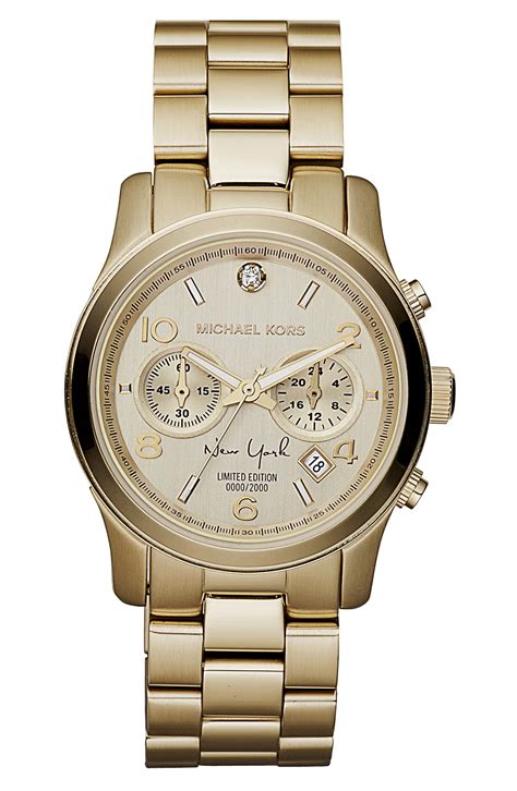 all gold michael kors watch men& 39|Michael Kors runway chronograph.